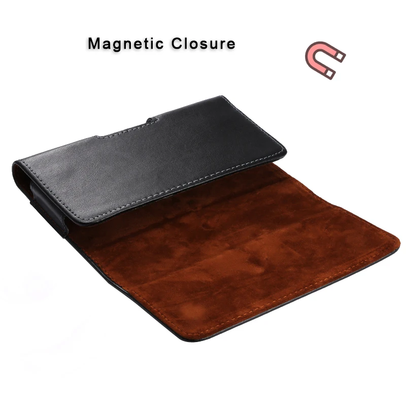 Genuine Leather Belt Clip Phone Case Men's Waist Bag Holster Pouch
