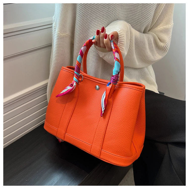 Hermes Garden Party 32cm in Orange with Hermes Twilly