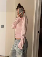 Pink Twist Cotton Long Sleeve Knitted Cardigan Women Simple Button Casual Preppy Style Jumper Sweet Cute Simple Sweater Top New - Image 3