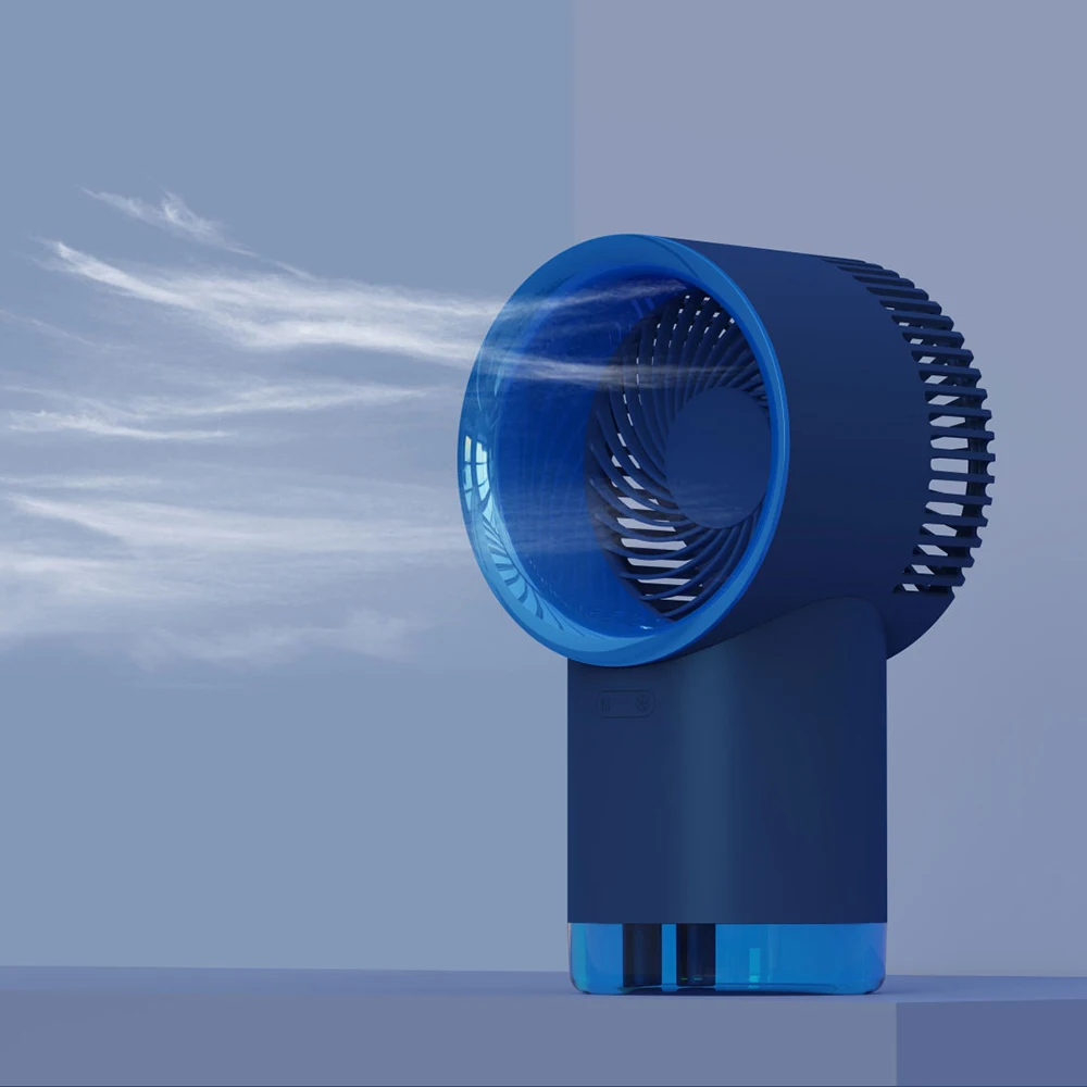 

Portable Air Conditioning Electric Fan Desktop Mist Spray Fan Usb Rechargeable Strong Wind Student Dormitory Home Cooler