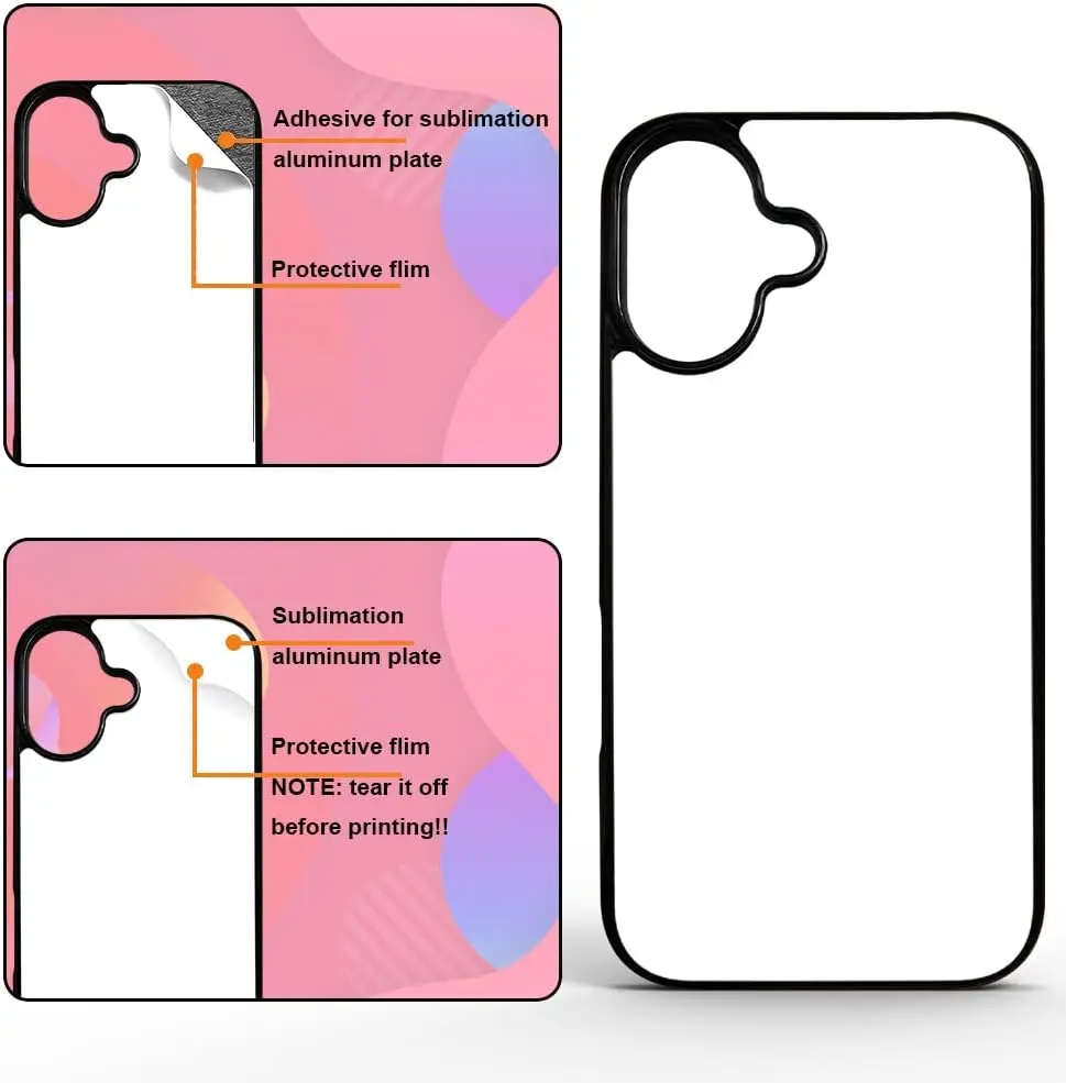 5-Pack Sublimation Blank Phone Cases with Aluminum Inserts