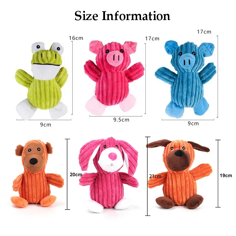 

Corduroy Animal Shape Plush Pet Dog Toys Cute Squeaky Chew Molar Interactive Toy for Small Large Dogs Pets Accessories Supplies