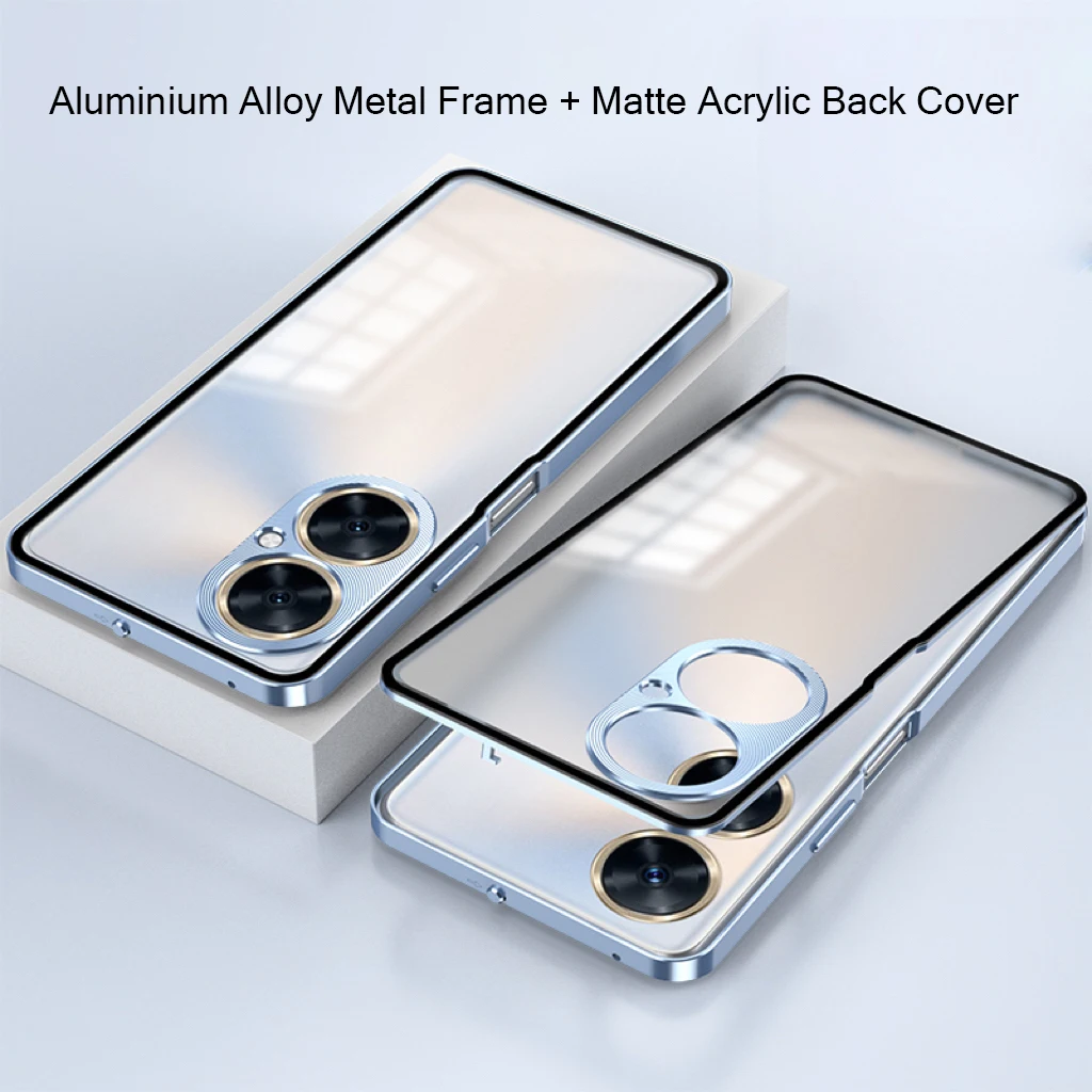 

Aluminium Alloy Metal Frame Bumper for OPPO K11X Case Matte Acrylic Back Cover Camera Lens Protector Case Funda