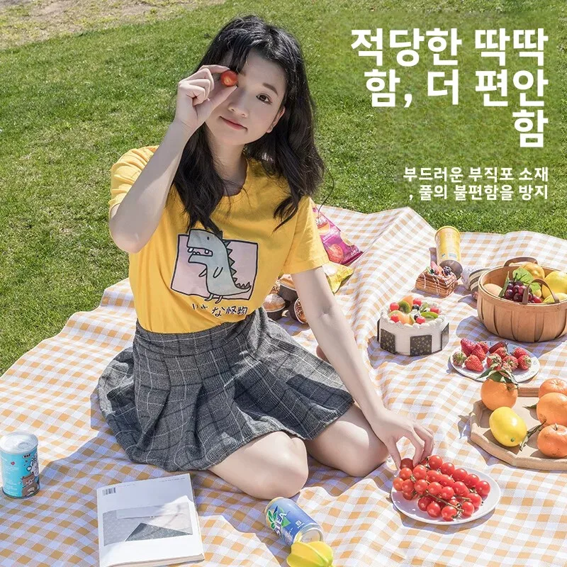 두꺼운 방수 피크닉 매트 캠핑 텐트 바닥 매트 야외 바베큐 캠핑 비치 텐트 바닥 매트 봄 나들이 시트 쿠션