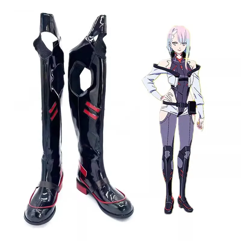 Cyberpunk Edgerunners Anime Lucy Cosplay Pu Leather Boots