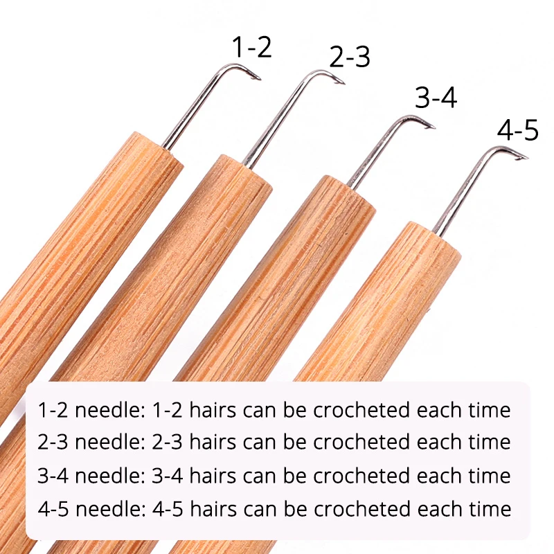 Wig Making Tool Wooden Handle Ventilating Needles For Wig Repair Lace & Hairpiece False Beard Making