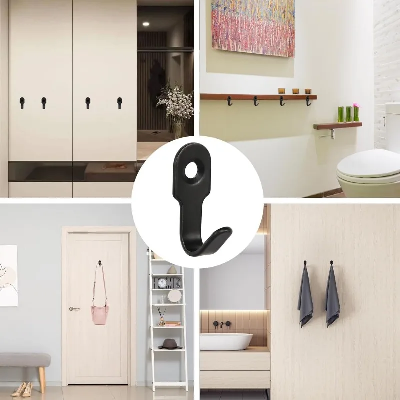 1-20pcs Mini Stainless Steel J-shaped Hook With Screw Items Key Rack Wall Punching Hooks Kitchen Accessories Bathroom Hardware 6