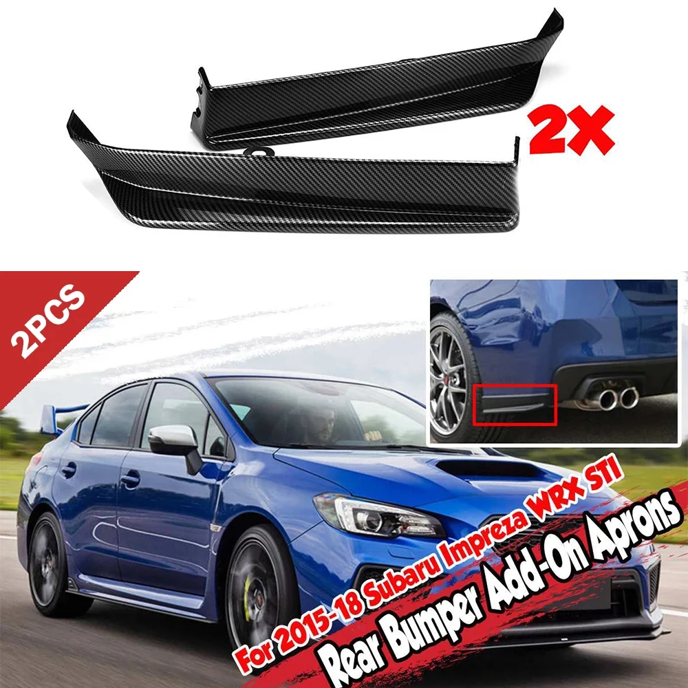 스바루 임프레자 WRX STI 2015-2019 용 2X 스크래치 방지 자동차 리어 범퍼 립 에이프런 스패츠 스플리터, 애드온 사이드 에이프런 캡 스포일러