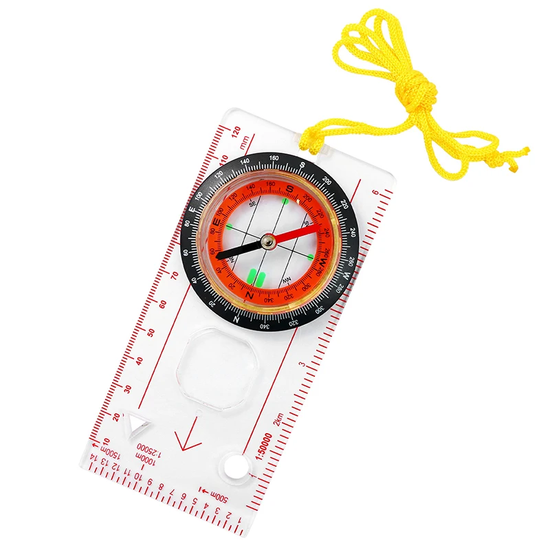 

Outdoor Professional Portable Magnifying Compass Ruler Scale Scout Hiking Camping Boating Orienteering Map