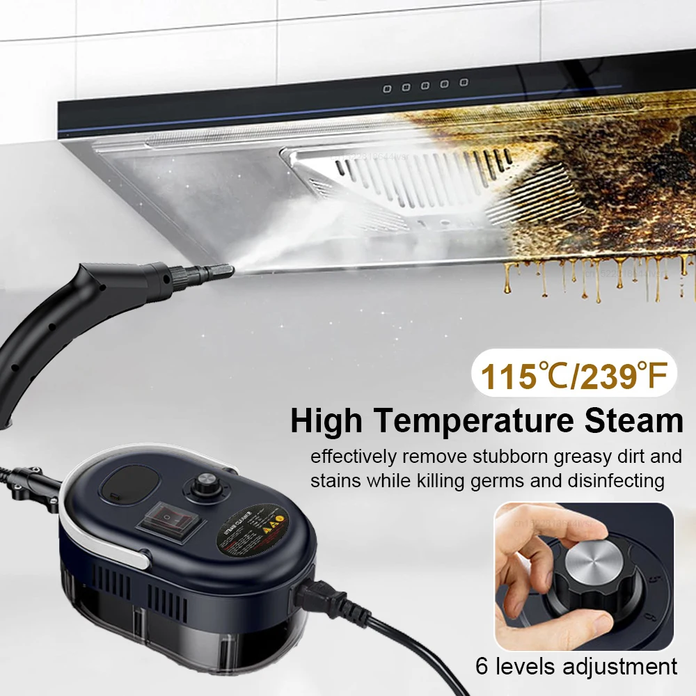 Steam Cleaner High Pressure Steam Cleaner 1500W Handheld High Temperature Steam Cleaner for Home Kitchen Hood Car Steam Cleaning 3