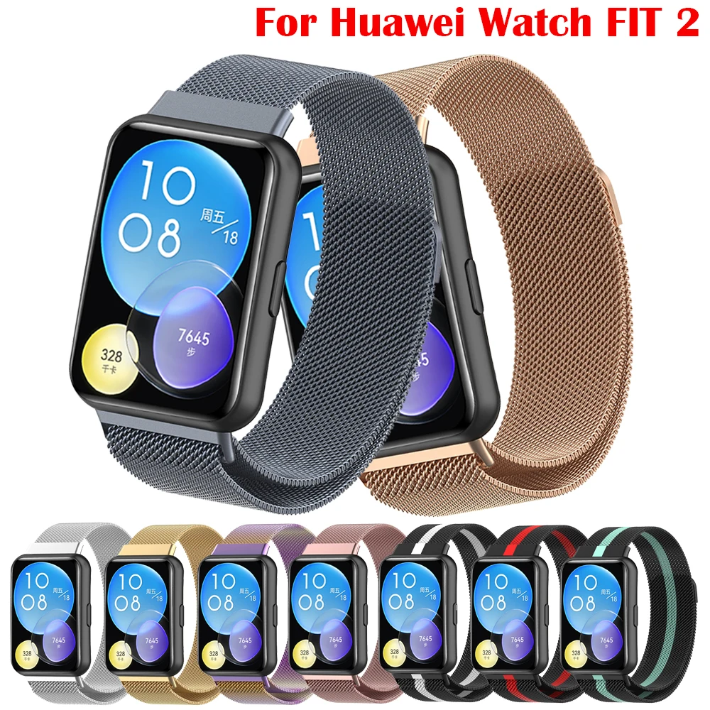 

Magnetic Loop Band For Huawei Watch Fit 2 Strap Accessories stainless steel belt metal correa bracelet huawei watch fit strap