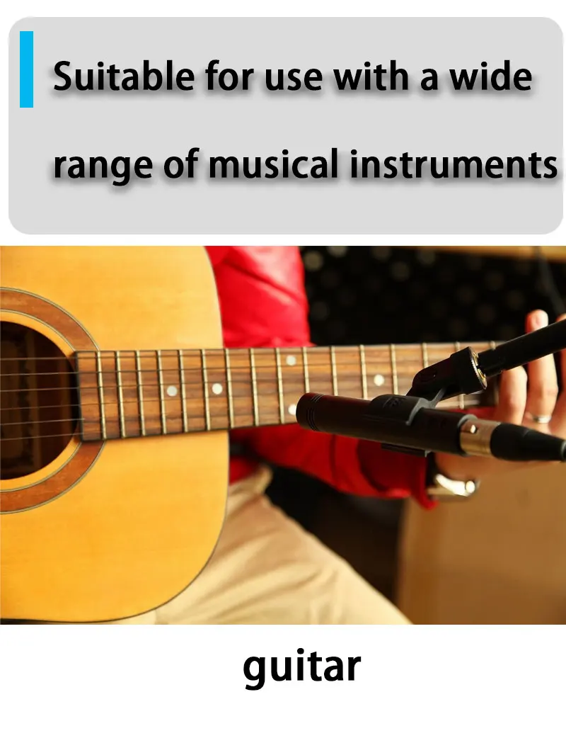 E914 Heart-Shaped Instrument Microphone, Windproof Cotton Condenser Microphone,For Bands/Stages/Recording Studio Recording ﻿