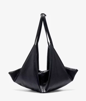 SHELKSBAG Borsa a tracolla slouchy oversize per donna Borse extra large in morbida ecopelle Borsa da viaggio casual nera