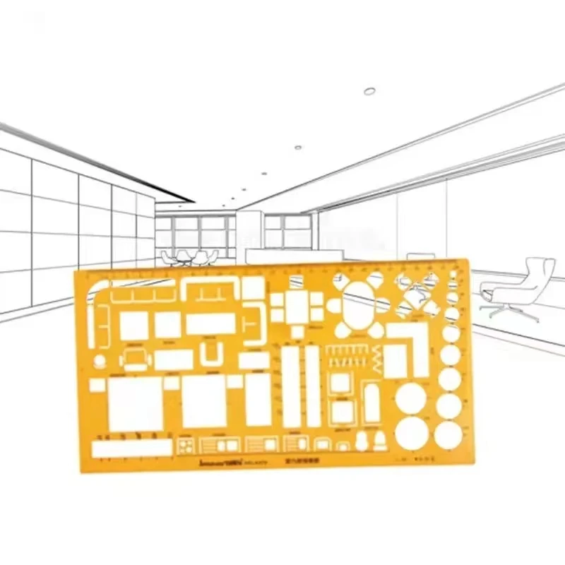 

1 шт. линейка архитектурный многоцелевой шаблон для рисования для дома инструмент для дизайна интерьера и оформления мебели трафарет Инструменты для рисования