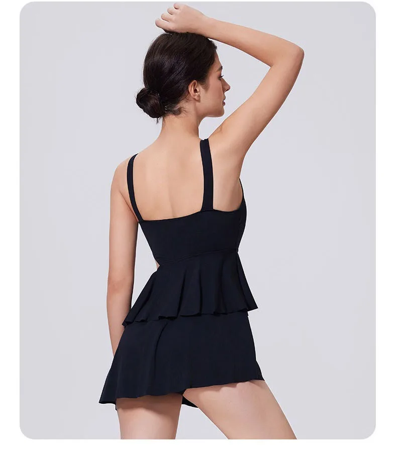 U-Back Tennis Dress With Removable Chest Pads&Shorts Golf Athletic Cake Dress Sleeveless Badminton Skirts Workout Clothing