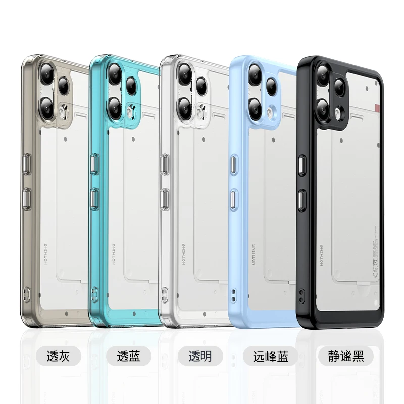 Transparent Hard PC Case with Candy Color Frame and TPU Shockproof Bumper