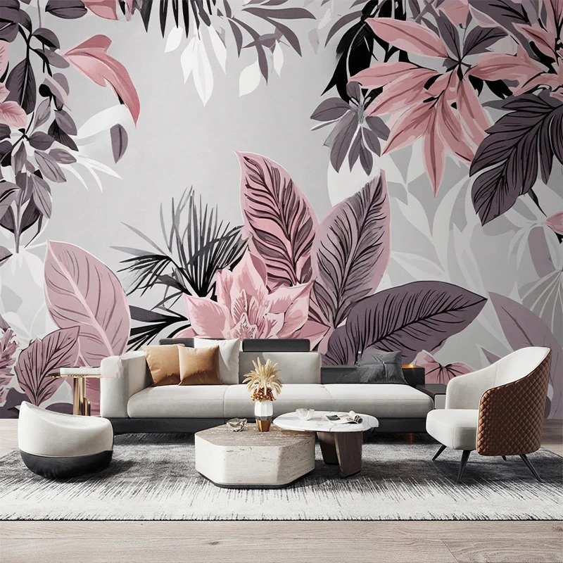Papel Mural 3d Personalizado para Sala de Estar Pastoral Americana Plantas Flores Folhas Papel de Parede Fotográfico Quarto tv Wall Decor Tamanho Grande