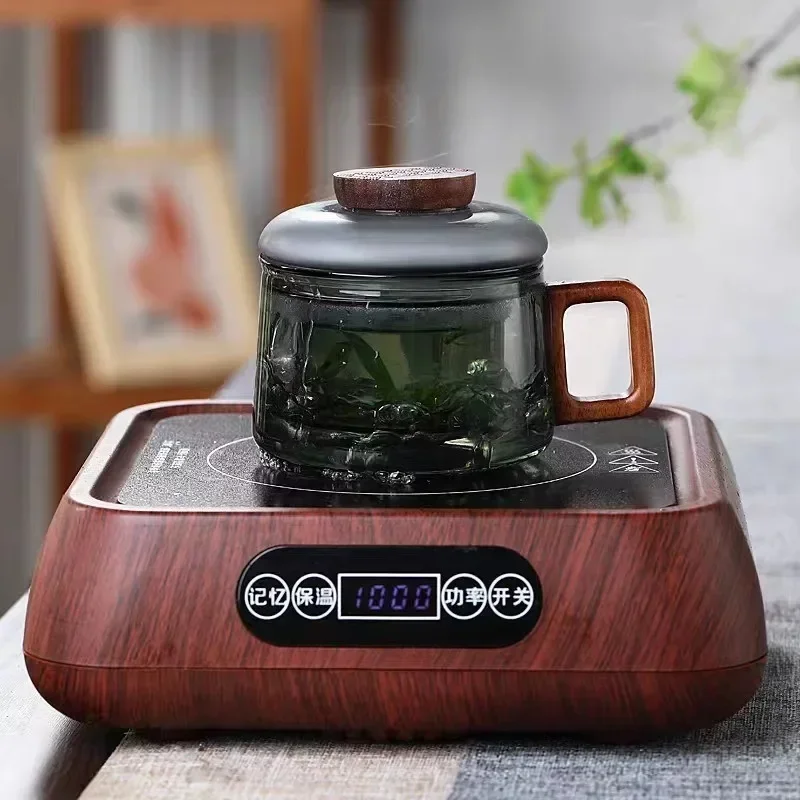 Tea Infuser Cup 200ml Heat Resistant Glass Teacup with Filter and Wood Handle Coaster Office Tea Separation Mug Kung Fu Set insulated tea cup tea cup