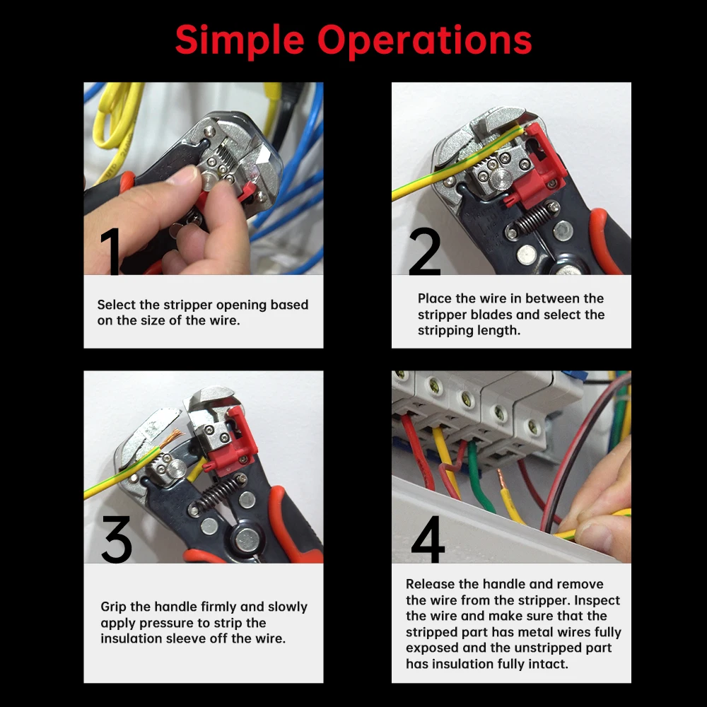 GVDA 4 in 1 Wire Stripper Multifuntion Wire Cutter Cable Cutter Plier Crimper Electrical Stripping Tool NCV Voltage Detector