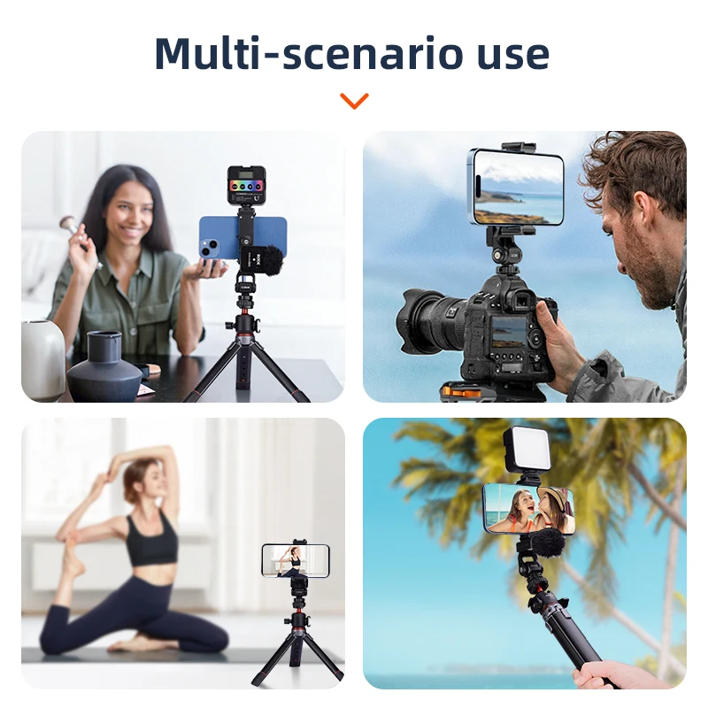 COMAN EX390 Metal Phone Holder Clamp With Cold Shoe Arca 360&deg;Rotatable Tripod Mount Clip For Light Vlog Photography Mic