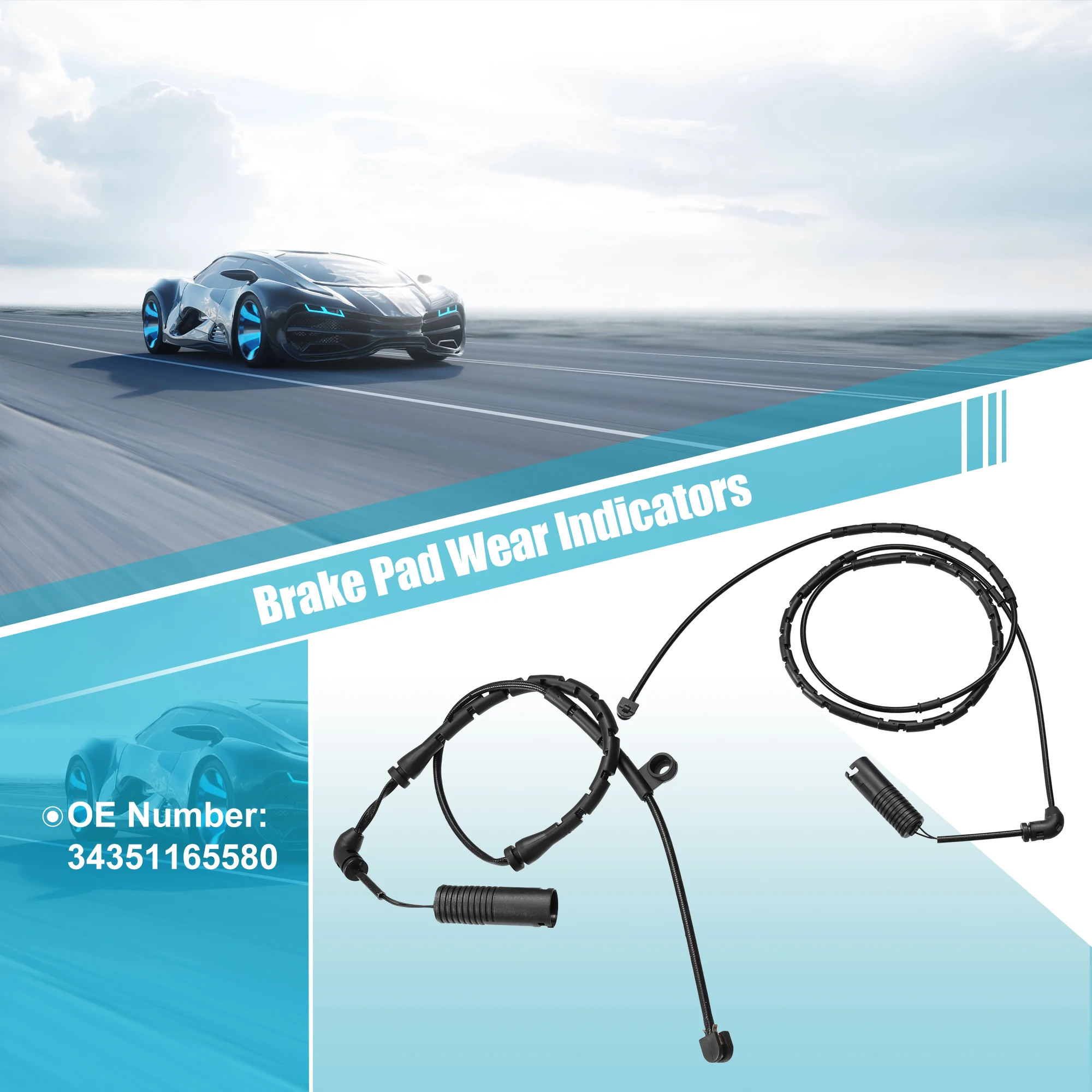 

Uxcell 2pcs 34351164371 Front Rear Brake Pad Wear Sensor for BMW 330xi 325xi 330i 330Ci