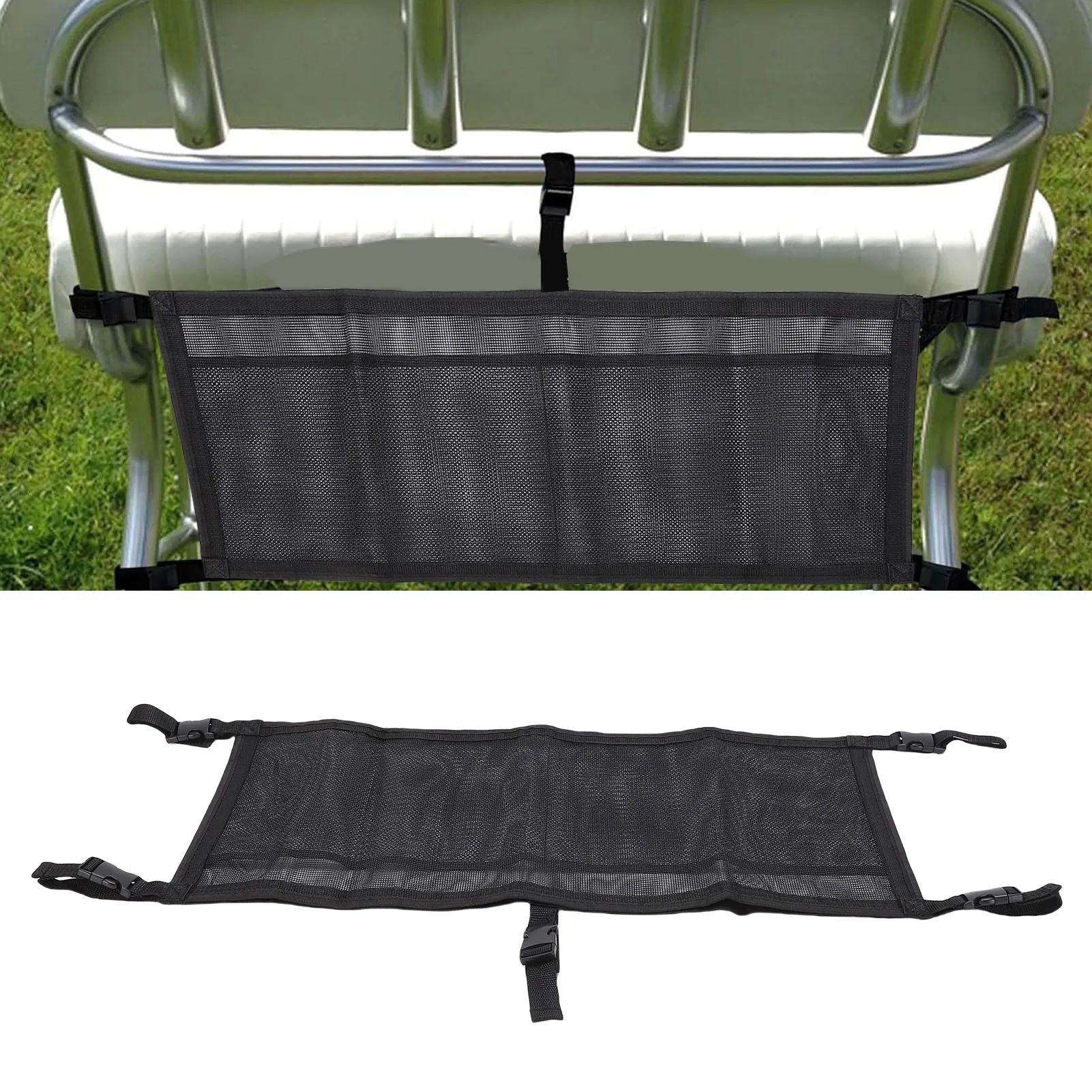 Boat Storage Bag with 3 Divisions Adjustable Straps Mesh Boat Seat Organizing Suspended Bag for Yacht Boat Storage Organizer