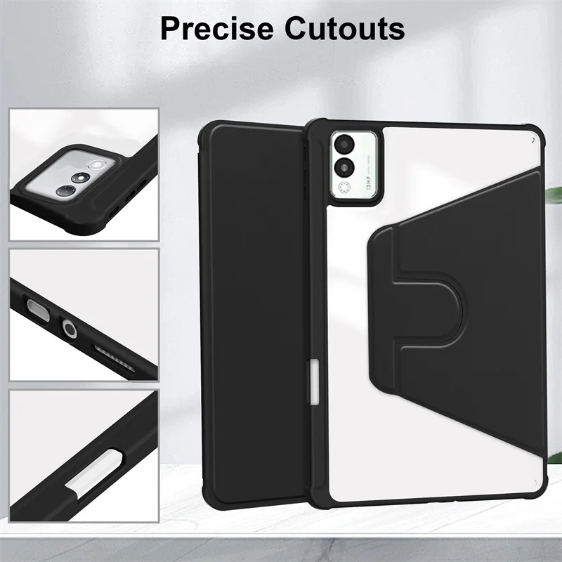 360 Rotating Acrylic Hard Stand Cover with Pencil Holder