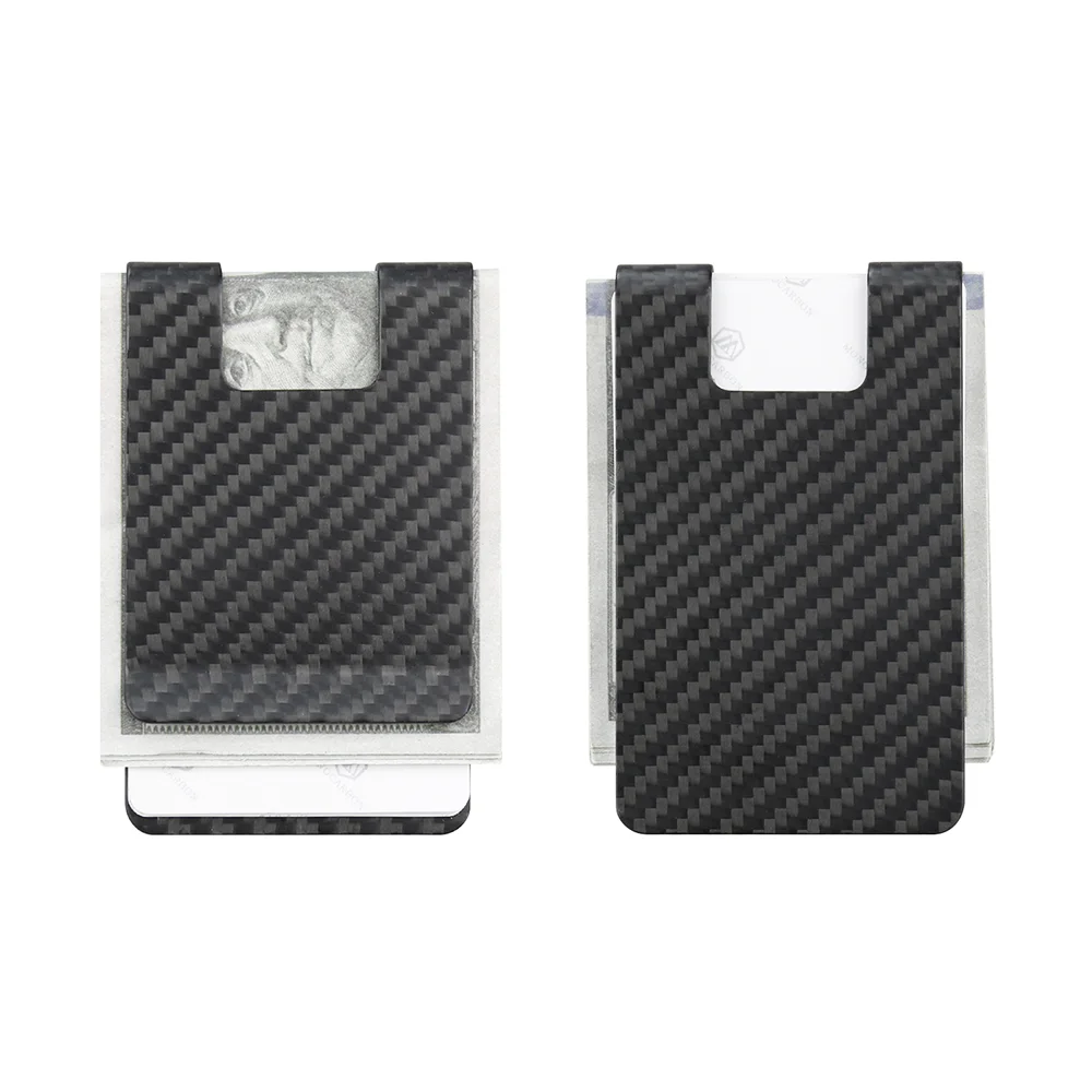 Durable Real Carbon Fiber Men's Money Clips Wallet Portable RFID Credit Id Card Holder 1 Pcs Quality Gift