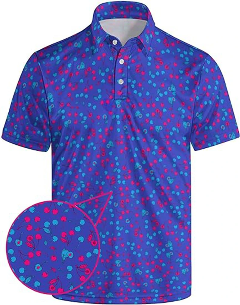 Fun Men's Golf Shirts Dry Fit Polo Shirts Men's Short Sleeve Golf Shirts Performance Sports Tops for Men