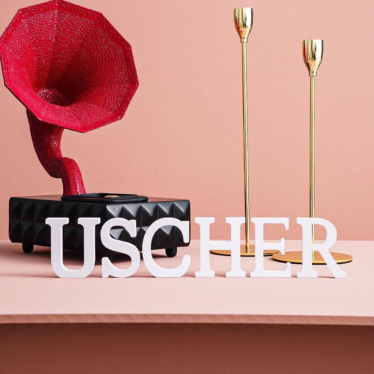 1 white English letter decoration, PVC material, simple style indoor desktop, study decoration