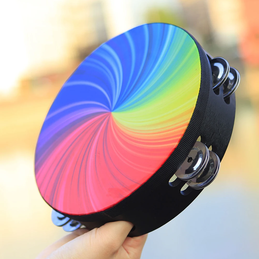 8/10 프로페셔널 탬버린 악기 탬버린 핸드 드럼 타악기 어린이 성인 교회 KTV 파티용