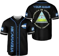 New 2024 Nicaragua Customize Your Name Baseball Jersey Shirt Baseball Shirt 3D Printed Men's Shirt Casual Shirts hip hop Tops 2