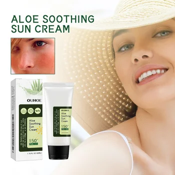 Aloe Vera Protective Cream Hydrating Refreshing UV SPF 50+ Isolation Sunscreen Moisturizing Facial Body for Daily Sun Protection 1
