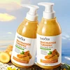 520Ml/Bottle Niacinamide Turmeric Scrub Shower Gel, Rich in Ingredients Such as Niacinamide and Turmeric Extract, with a Smooth and Fine Scrub Texture, Abundant Foam, Gentle Bathing Experience, Cleans Sweat and Other Dirt and Dead Skin Cells That Adhere to the Body, Moisturizes and Brightens the Skin, Leaving It Clean and Fresh, Suitable for All Skin Types.