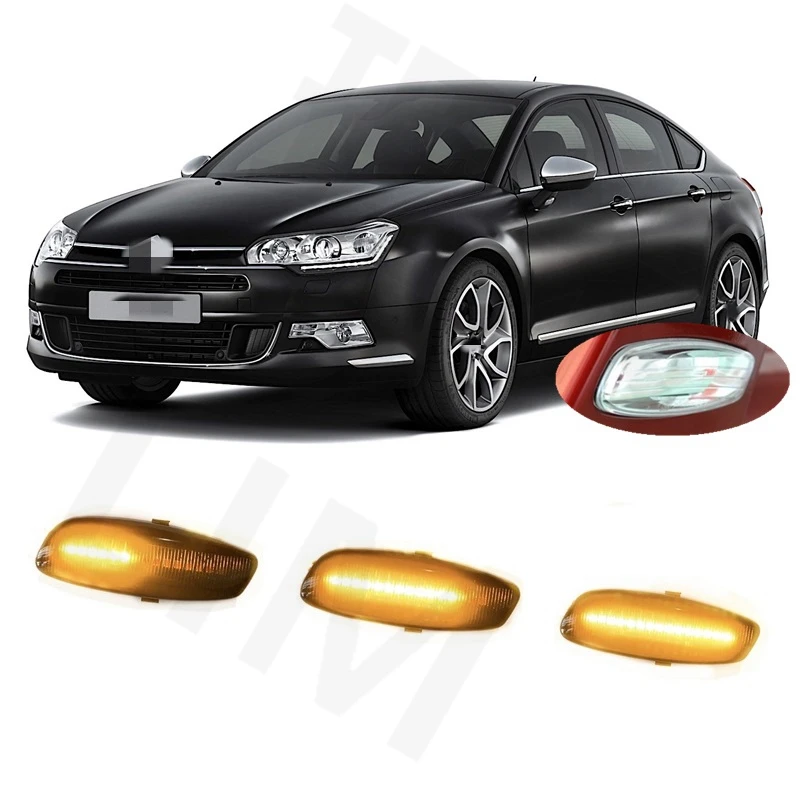 

for Citroen C5 III MK3 RD TD 2008 2009 2010 2011 2012 2013 2014 2015 Sequential LED Dynamic Side Marker Signal Turn Light Lamp