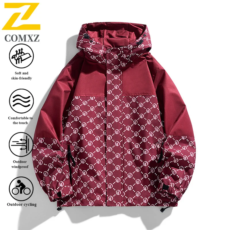 EiAO Windbreaker Colorblock Hooded  Unisex Waterproof Windproof mountaineering  camp Coat for Urban Outdoor Hiking Camping 2025