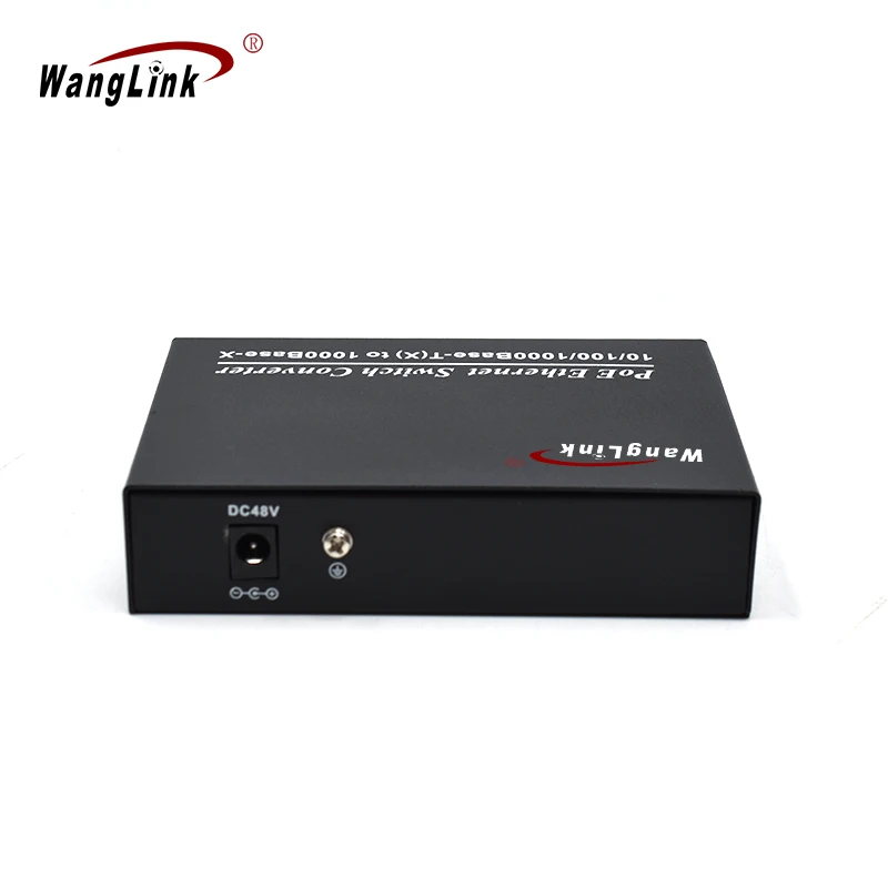 Wanglink Poe Media Converter Gigabit 2 Port 1000Base-X to 2 Ports 10/100/1000BaseT PoE Fiber Switch 48V For IP Camera CCTV