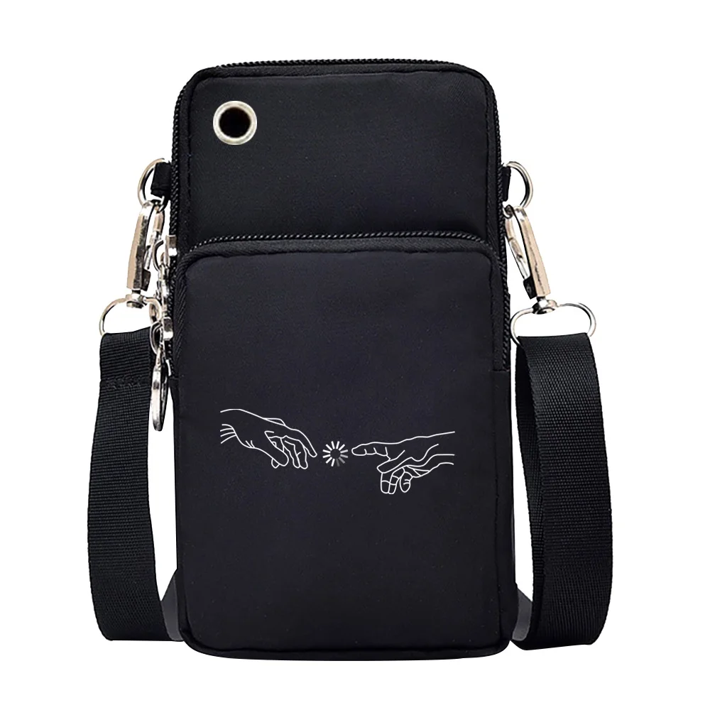 Mobile Phone Bags Shoulder Satchels Women Purses White Picture Series Waterproof Wrist Pack for Huawei Xiaomi IPhone 7 6S 8 Plus mobile phone bag
