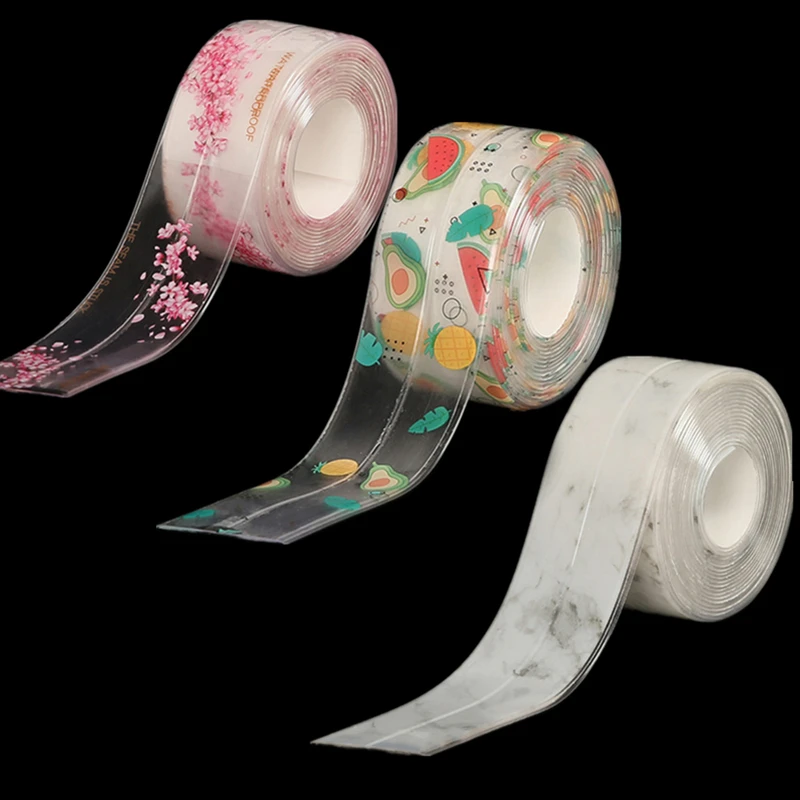 Waterproof Sealing Tape Bathroom Kitchen Bathroom Shower Sink Bath Sealing Strip PVC Self Adhesive Sealant Tape Wall Sticker