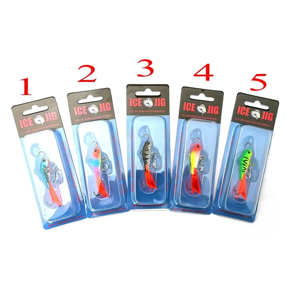 New 63mm/15g Winter Ice Fishing Lure AD-Sharp Artificial Ice Fishing Lure 5 styles Balancer Spoon Metal Lures High Quality