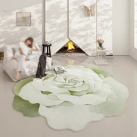 French Style Living Room Decoration Flower Carpet Irregular Shape Rugs for Bedroom Vintage Art Lounge Rug Home Thicken Floor Mat 2