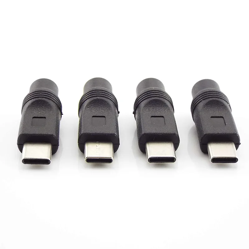 Conversor de Adaptador de Energia DC, Tipo-C USB, Conector macho para fêmea, 5,5x2,1mm, apto para laptop, notebook, computador, PC, Celular, 1pc