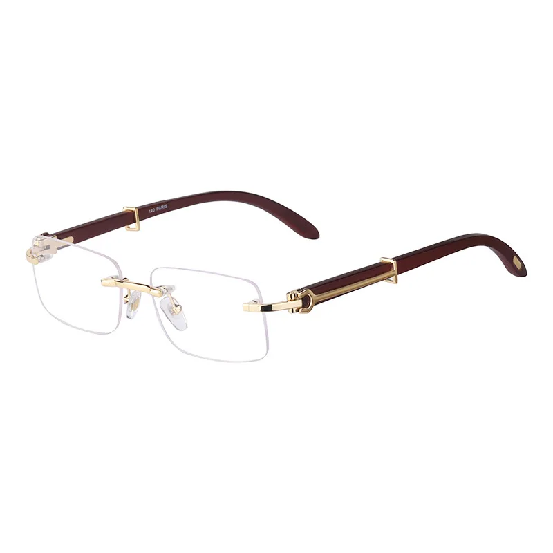 cubojue-wooden-temple-rimless-reading-glasses-male-women-anti-blue-light-0-100-150-200-250-300-gold-luxury-diopter-eyewear