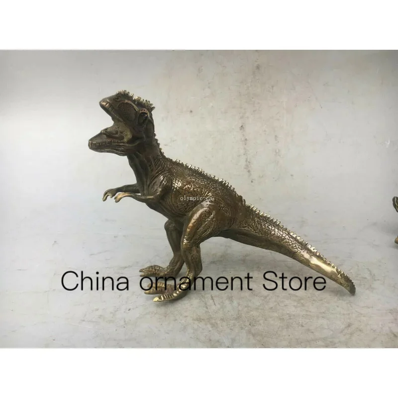 

7" Brass Copper Household Feng Shui Ancient Reptiles Animal Dinosaur Statue