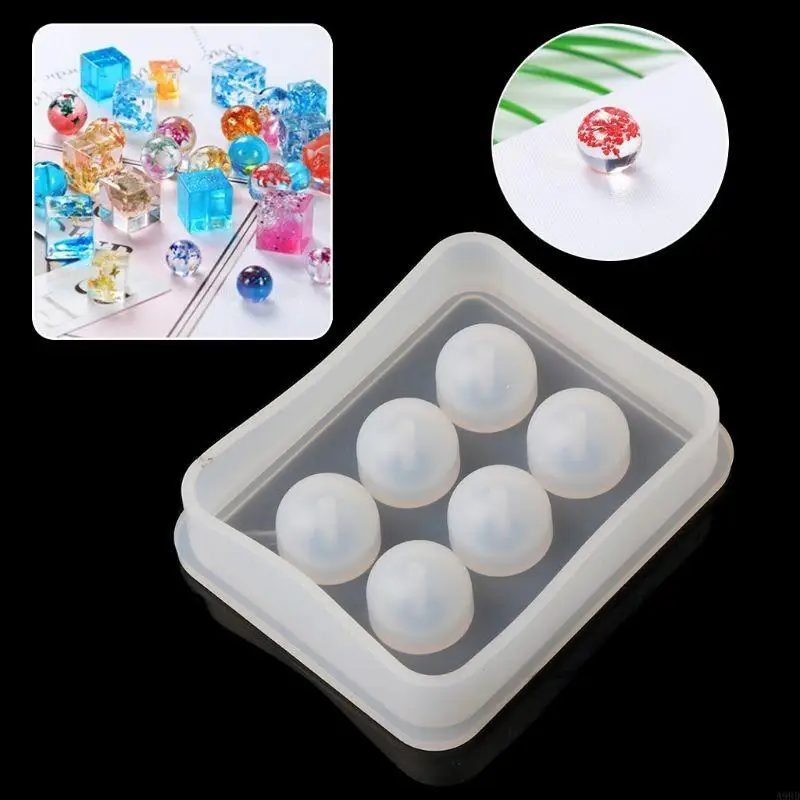 A9BD Silicone Pendant Mold for DIY Necklace Bracelet Jewelry Making Craft 6 Cavities