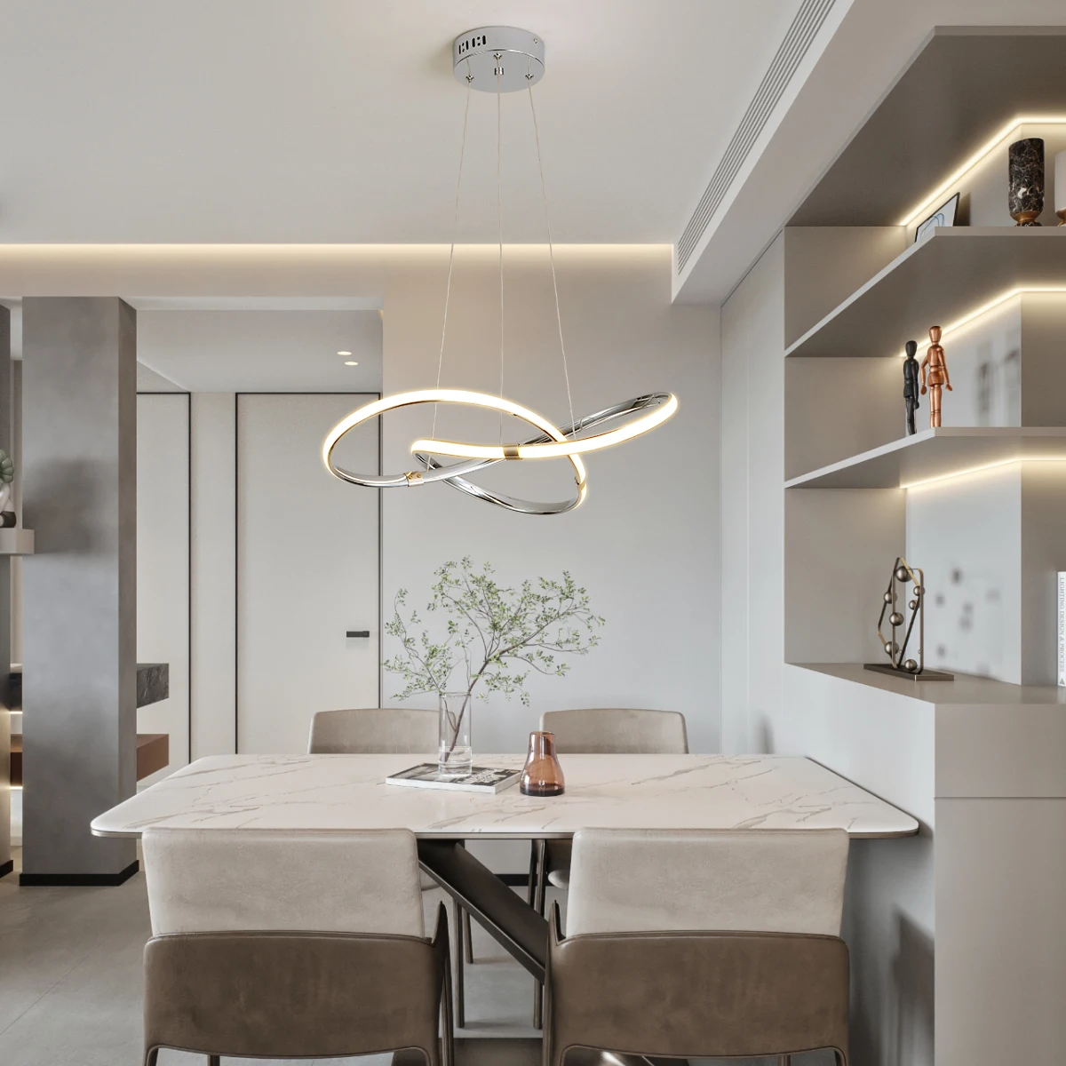 LED Lamp Dia540mm Modern Led Pendant Chandelier 90-265V Suspension Hanging Chandelier Lights for Dinning Kitchen Room Bar Shop