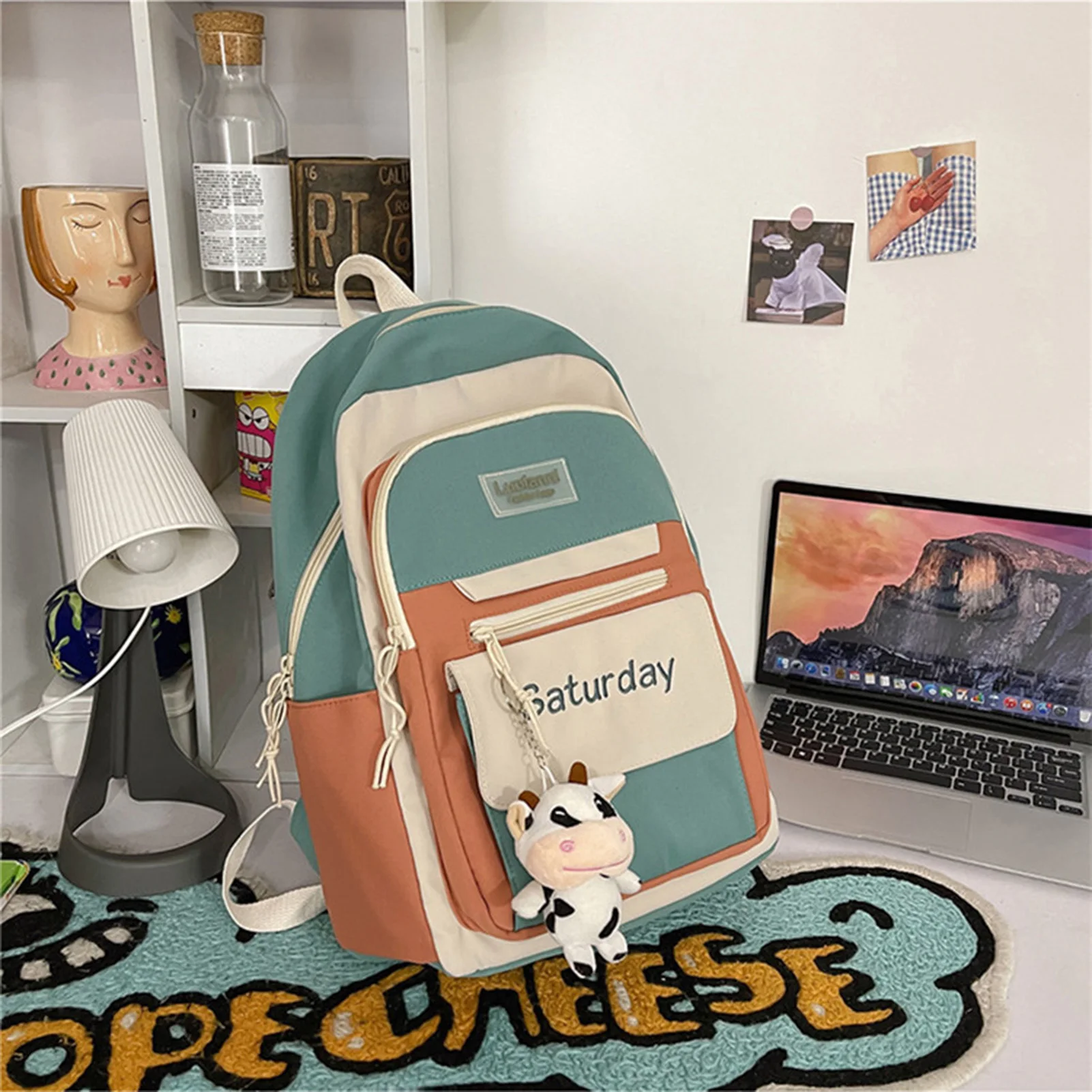 Waterproof Schoolbag for Girls Anti Theft Daypack with Front Utility Pocket for Primary School Bags Travel Back Pack 6