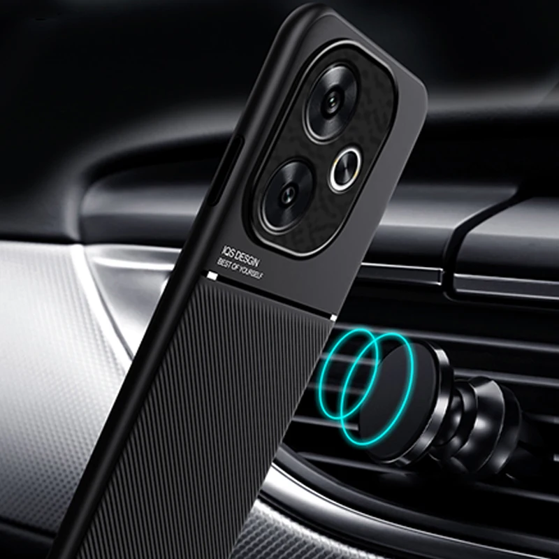 Enhanced Magnetic PU Leather Shockproof Phone Case with Car Holder