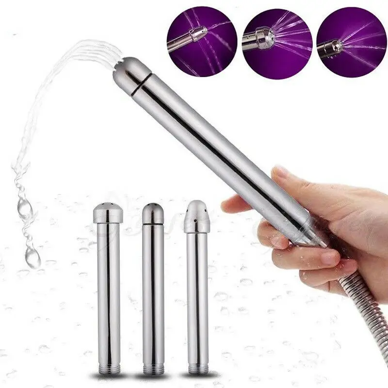 

Stainless Steel Anal Enema Cleaning Shower Side Opening Anal Cleaner Vaginal Wash Colonic Douche Nozzle Butt Plugs Anal Sex Toys