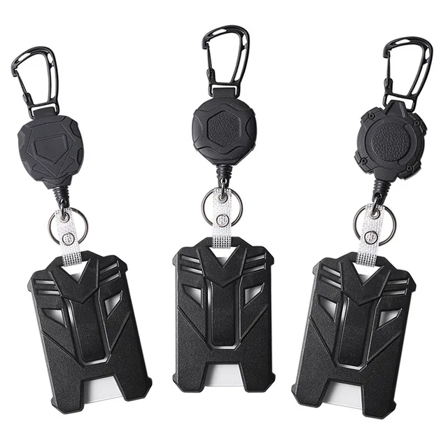 12 Portachiavi Retrattili Set - Con Portabadge E Foderine Impermeabili, Multicolore - Foto 5